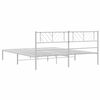 vidaXL Estructura cama sin colch&oacute;n con cabecero metal blanco 193x203cm