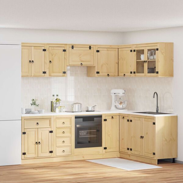 vidaXL Armario con caj&oacute;n SKI 10 pcs Marr&oacute;n Miel Madera de pino macizo