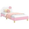 vidaXL Estructura de cama con cabecera Rosa 90 x 190 cm PU