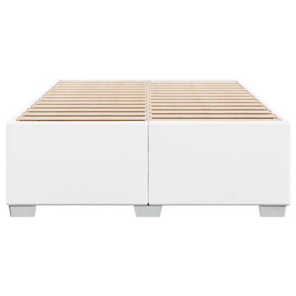 vidaXL Estructura de cama sin colch&oacute;n cuero sint&eacute;tico blanco 140x200cm