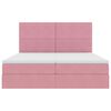 vidaXL Cama con tira de luces LED Rosa 180 x 200 cm Terciopelo