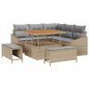 vidaXL Conjunto de sof&aacute;s de jard&iacute;n 8 uds. Beige rat&aacute;n sint&eacute;tico