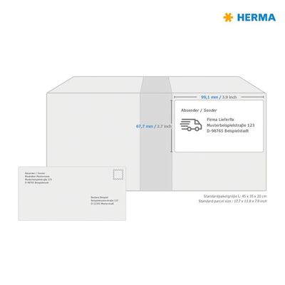 HERMA Etiquetas de dirección permanentes A4 99,1x67,7 mm 100 hojas
