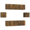 vidaXL Set de muebles de TV 6 pzas madera contrachapada roble ahumado