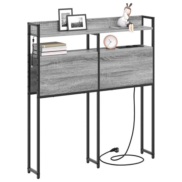 vidaXL Cabecero con almacenamiento con estante Gris sonoma 75 cm