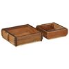 vidaXL Bandeja 2 pcs Marr&oacute;n 29 x 31 x 10 cm Madera s&oacute;lida recuperada