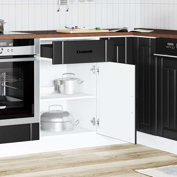 vidaXL Mueble bajo de cocina Lucca madera ingenier&iacute;a negra