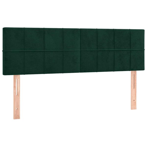 vidaXL Cabeceros terciopelo verde oscuro 144x5x78/88 cm