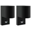 vidaXL Luz de pared exterior 2 uds. Negro 12 x 7 x 15 cm