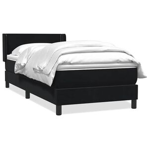 vidaXL Cama box spring con colch&oacute;n cuero sint&eacute;tico negro 80x220 cm