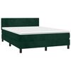 vidaXL Cama box spring colch&oacute;n y LED terciopelo verde oscuro 140x190cm