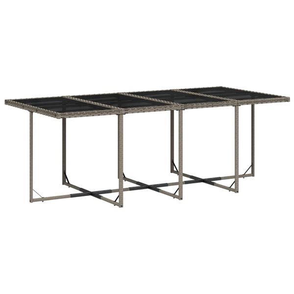 vidaXL Set comedor jard&iacute;n 9 pzas y cojines rat&aacute;n sint&eacute;tico gris