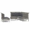 vidaXL Set de muebles de jardín 8 pzas y cojines ratán sintético gris