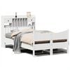 vidaXL Estructura de cama sin colch&oacute;n madera de pino blanco 135x190 cm
