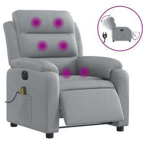 vidaXL Sillón reclinable de masaje eléctrico tela gris claro