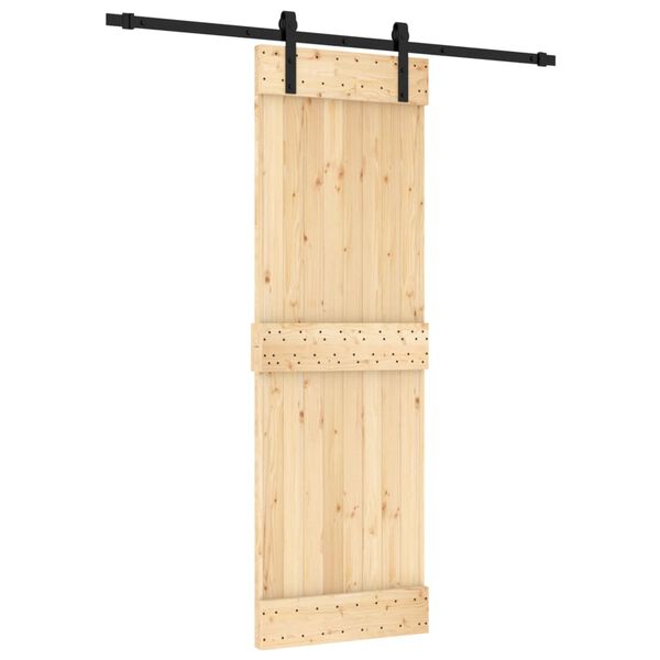vidaXL Puerta corredera con herrajes madera maciza de pino 70x210 cm