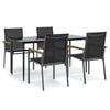vidaXL Juego de comedor para jard&iacute;n 5 piezas acero y textilene negro