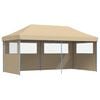 vidaXL Tienda de fiesta plegable Pop-Up con 3 paredes laterales beige