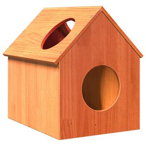 vidaXL Casa para gatos cera marr&oacute;n 41x50x50 cm madera maciza pino