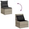 vidaXL Set muebles jard&iacute;n 9 pzas y cojines rat&aacute;n sint&eacute;tico gris claro