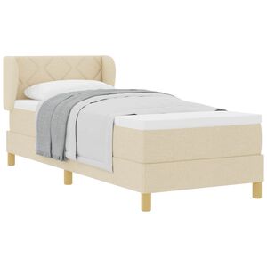 vidaXL Cama tipo Box Spring con colch&oacute;n Crema 80 x 200 cm tela