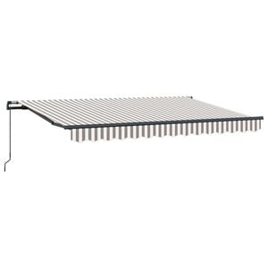 vidaXL Toldo Retr&aacute;ctil Gris claro y blanco. 3,5 x 2 m tela