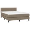 vidaXL Cama box spring con colch&oacute;n tela gris taupe 140x200 cm