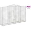 vidaXL Cestas de gaviones 10 uds forma de arco hierro 300x50x180/200cm