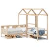 vidaXL Set de sof&aacute; cama con banco y techo madera maciza pino 90x200 cm