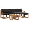 vidaXL Conjunto de sof&aacute;s de exterior con coj&iacute;n 6 pcs Natural y negro
