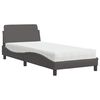 vidaXL Cama con colch&oacute;n Dover cuero sint&eacute;tico gris 90x190 cm