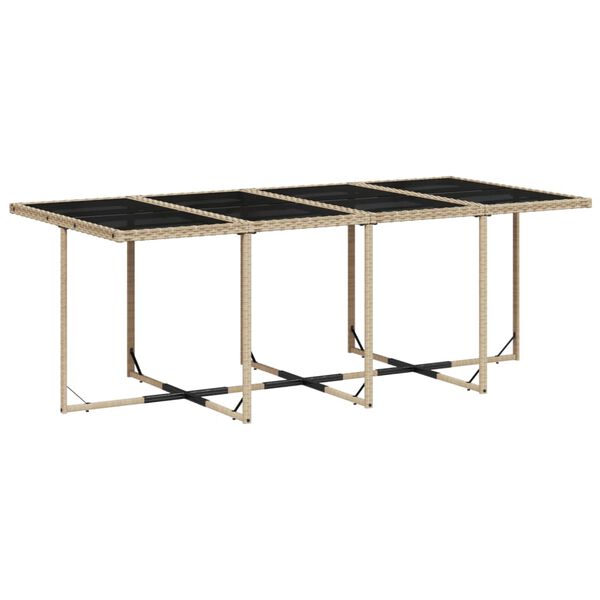vidaXL Set comedor de jard&iacute;n 9 pzas con cojines rat&aacute;n sint&eacute;tico beige