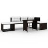 vidaXL Set de muebles de jard&iacute;n 4 piezas rat&aacute;n sint&eacute;tico marr&oacute;n
