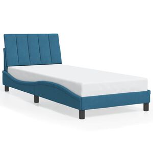 vidaXL Estructura de cama sin colch&oacute;n Hanko terciopelo azul 80x200 cm
