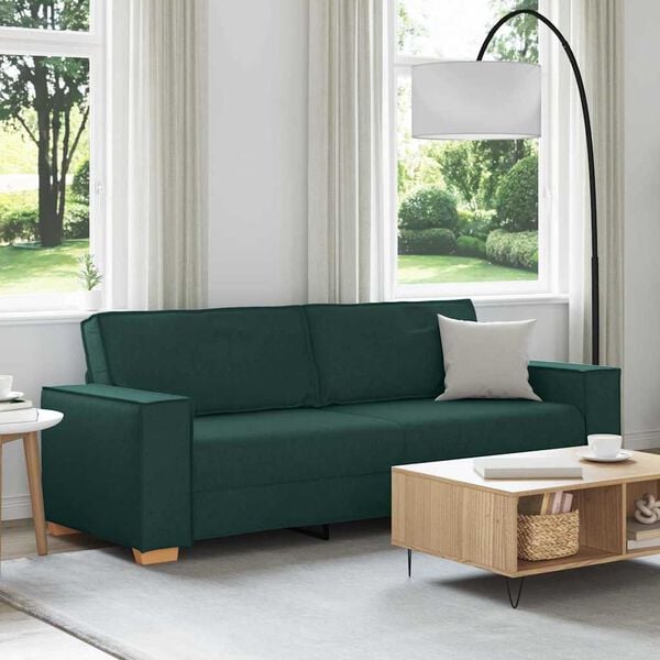 vidaXL Sof&aacute; 180cm Verde oscuro tela