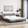 vidaXL Cama con colch&oacute;n Dover de tela gris claro 180x200 cm