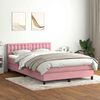 vidaXL Cama box spring con colch&oacute;n terciopelo rosa 160x220 cm