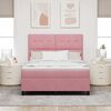 vidaXL Cama tipo Box Spring con colch&oacute;n Rosa 140 x 190 cm Terciopelo