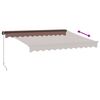 vidaXL Toldo retr&aacute;ctil manual con luz LED marr&oacute;n 300x250 cm