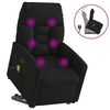 vidaXL Sillón reclinable de masaje elevable tela de microfibra negro