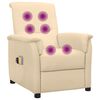 vidaXL Sillón de masaje eléctrico tela color crema