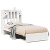 vidaXL Cama con estanter&iacute;a sin colch&oacute;n madera maciza blanco 90x200 cm