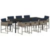vidaXL Conjunto de Comedor de Jard&iacute;n 9 pcs Gris rat&aacute;n sint&eacute;tico