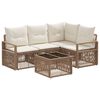 vidaXL Conjunto de sof&aacute;s de jard&iacute;n 5 uds. Beige rat&aacute;n sint&eacute;tico