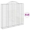 vidaXL Cestas de gaviones 18 uds forma de arco hierro 200x30x180/200cm