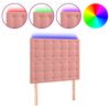 vidaXL Cabecero con luces LED terciopelo rosa 80x5x118/128 cm