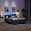 vidaXL Cama Box Spring LED con colch&oacute;n con LED Azul 160 x 200 cm tela