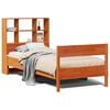 vidaXL Cama con estanter&iacute;a sin colch&oacute;n madera maciza marr&oacute;n 75x190 cm