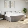 vidaXL Cama box spring con colch&oacute;n tela gris taupe 180x200 cm
