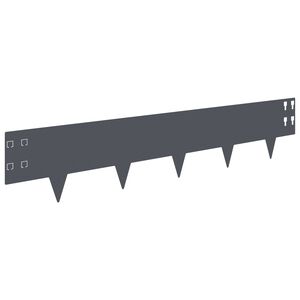 vidaXL Borde de C&eacute;sped 50 uds. 100 x 20 cm Acero Gris antracita